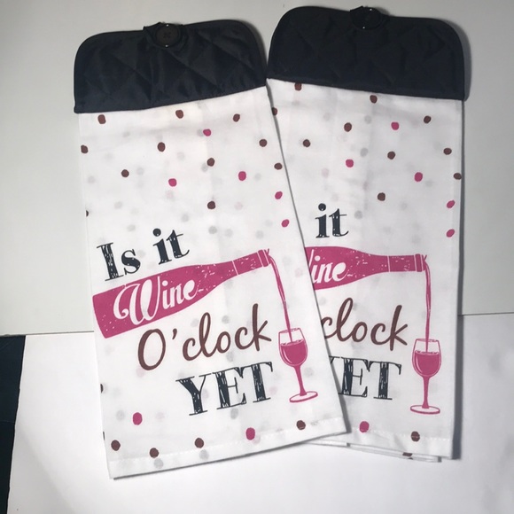 Rositas Creations Other - Host Pick ✨Oven Hanging Wine O’clock Kitchen Towels🍷